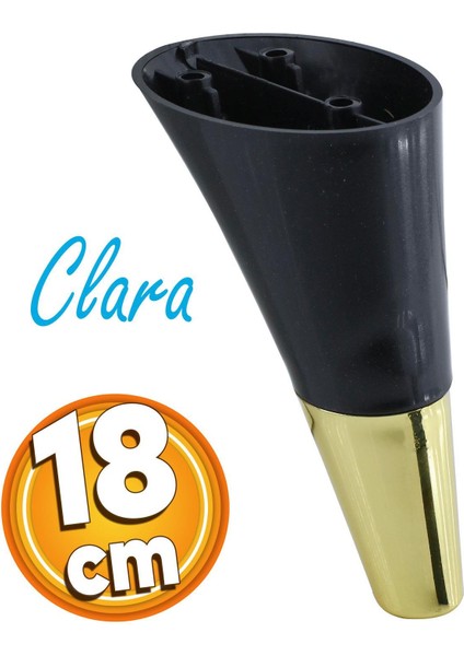 Clara Mobilya Kanepe Sehpa TV Ünitesi Baza Koltuk Ayağı Siyah Gold Renk 12 cm (4 Adet)