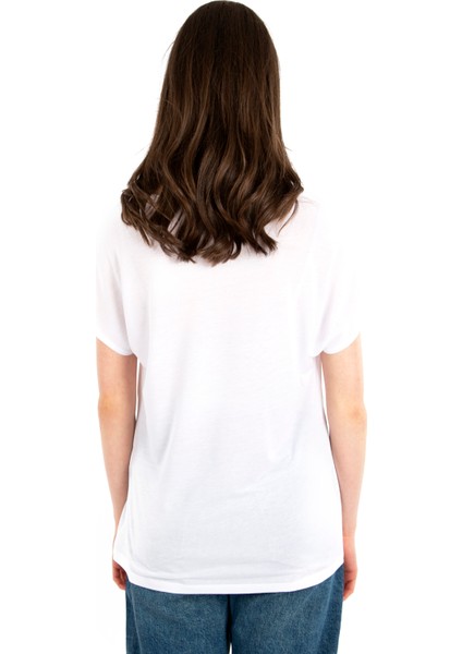 - V Yaka Oversize Lyocell Kadın T-Shirt fırsatları