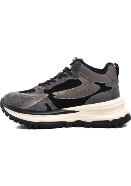 23K334-1 Siyah Kalın Tabanlı Bağcıklı Kadın Sneaker