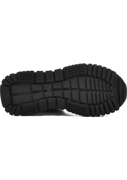 23K334-1 Siyah Kalın Tabanlı Bağcıklı Kadın Sneaker