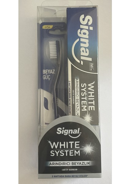 White System Arındırıcı Beyazlık Diş Macunu 75 ml + Signal Beyaz Güç Fırça