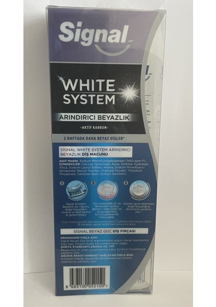 White System Arındırıcı Beyazlık Diş Macunu 75 ml + Signal Beyaz Güç Fırça