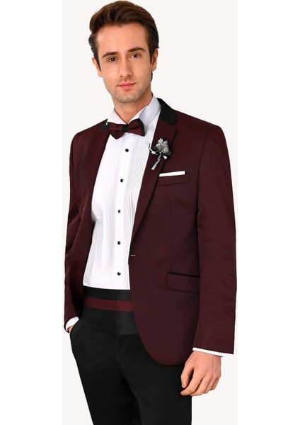 Erkek Bordo Slim Fit Mono Yaka Damatlık fiyatları