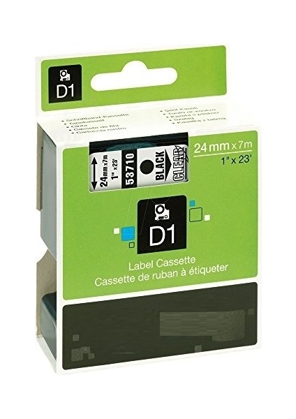 HPZR Dymo 53710 Şeffaf Üzerine Siyah Muadil Etiket