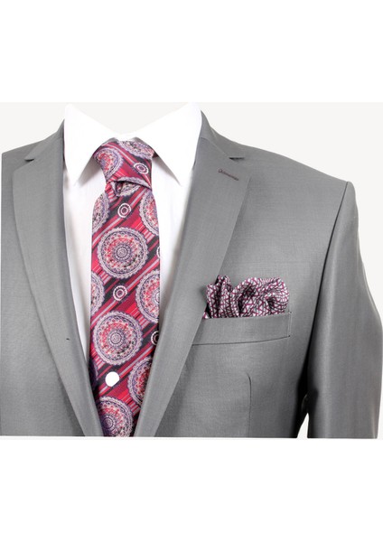 Erkek Gri Slim Fit Takım Elbise modelleri