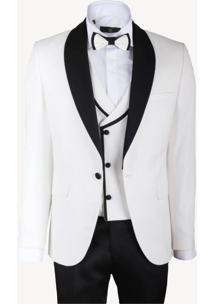 Erkek Krem Slim Fit Yelekli Çıkma Şal Yaka Damatlık fiyatları