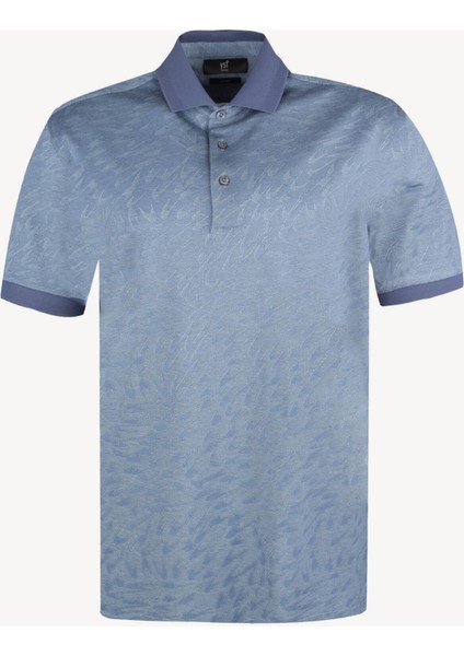 Erkek Lacivert Desenli Polo Yaka Tshirt