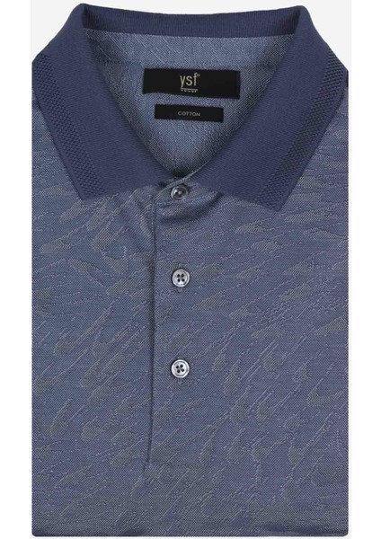 Erkek Lacivert Desenli Polo Yaka Tshirt modelleri