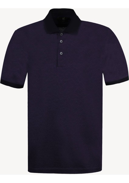 Erkek Mor Desenli Polo Yaka Tshirt
