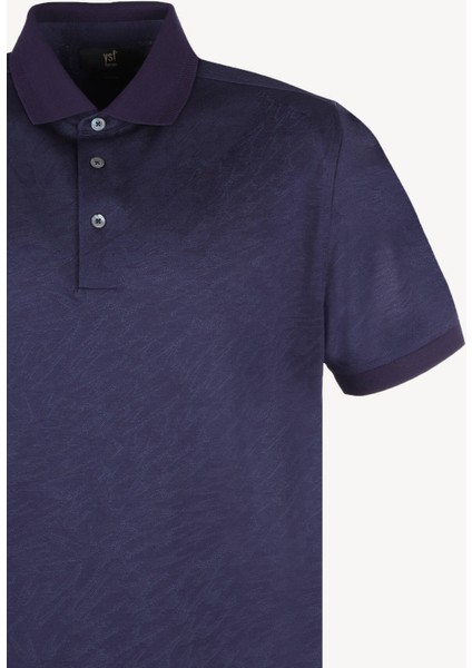 Erkek Mor Polo Yaka Regular Fit Desenli Tshirt fiyatları