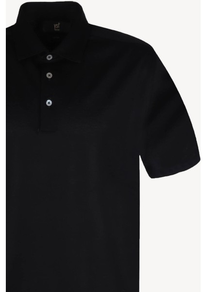 Erkek Siyah Polo Yaka Regular Fit Desenli Tshirt fiyatları