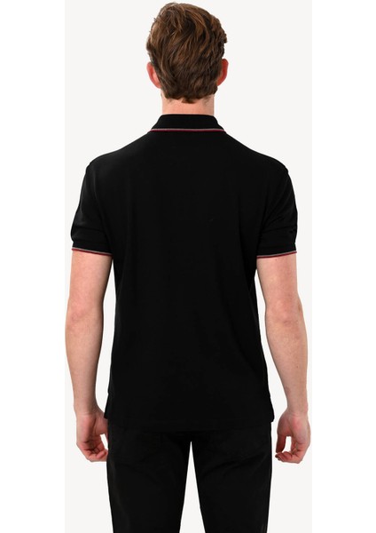 Erkek Siyah Fermuarlı Polo Yaka Regular Fit Tshirt indirimleri