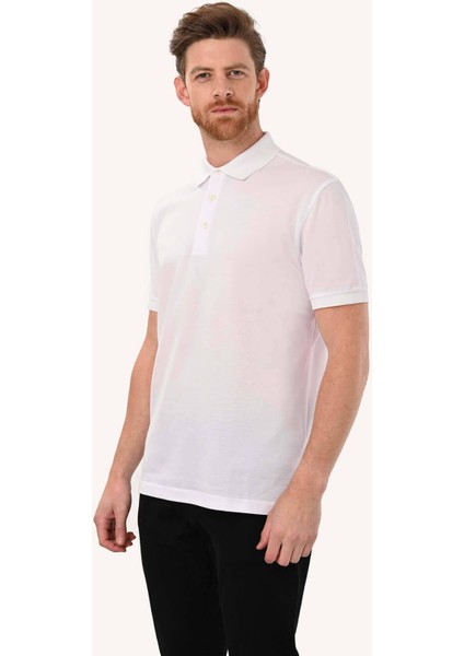 Erkek Beyaz Cotton Regular Fit Tshirt