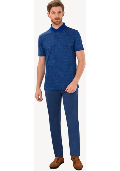 Erkek Lacivert Desenli Regular Fit Polo Yaka Tshirt modelleri