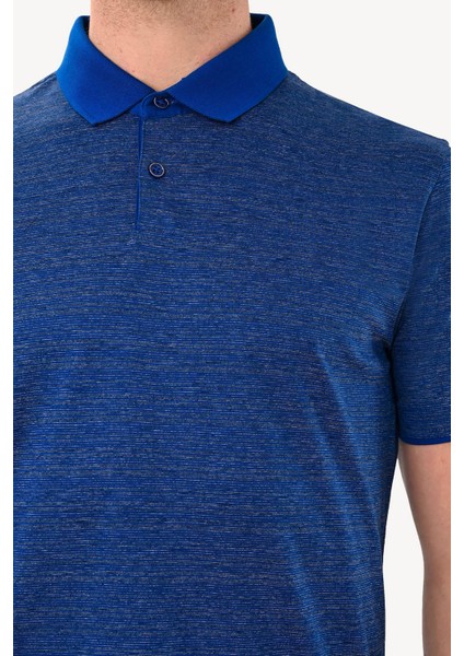 Erkek Lacivert Desenli Regular Fit Polo Yaka Tshirt fırsatları