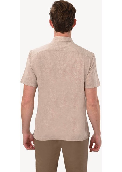 Erkek Bej Regular Fit Desenli Polo Yaka Tshirt indirimleri