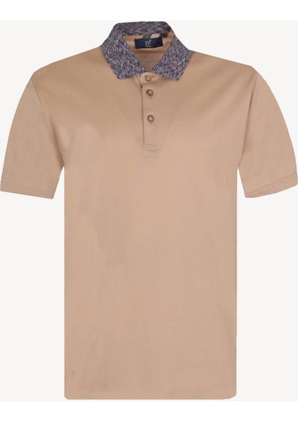 Erkek Bej Regular Fit Polo Yaka Tshirt