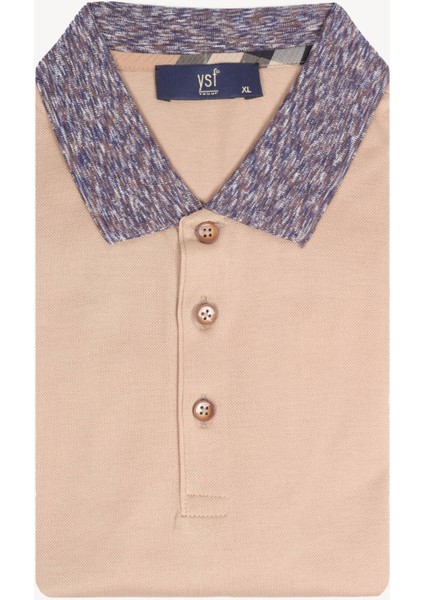 Erkek Bej Regular Fit Polo Yaka Tshirt modelleri
