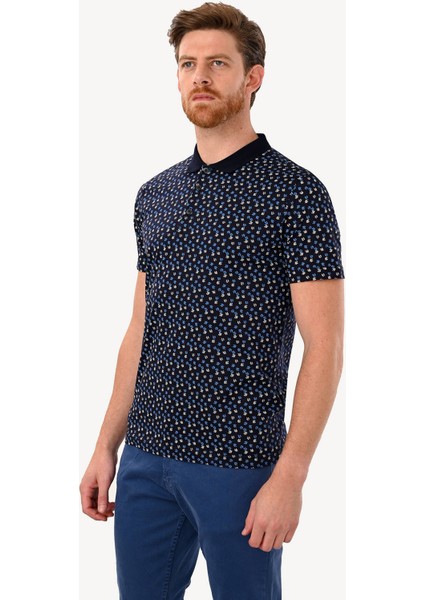 Erkek Lacivert Polo Yaka Desenli Tshirt fiyatları