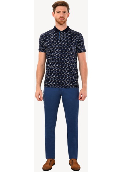 Erkek Lacivert Polo Yaka Desenli Tshirt modelleri