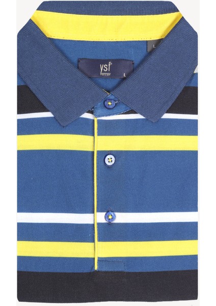 Erkek Lacivert Çizgili Polo Yaka Regular Fit Tshirts modelleri