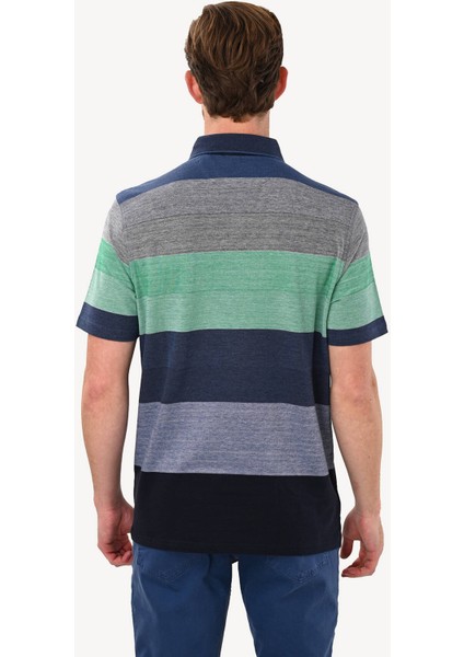 Erkek Lacivert Gri Çizgili Polo Yaka Regular Fit Tshirts indirimleri