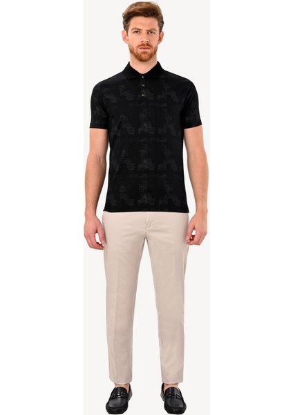 Erkek Siyah Gri T-Shirt Polo Yaka
