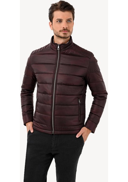 Erkek Bordo Regular Fit Kaban