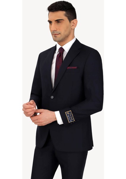 Erkek Lacivert Slim Fit Takım Elbise modelleri