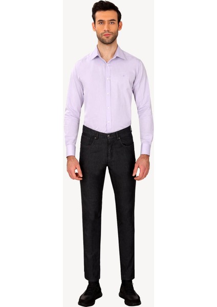Erkek Füme Spor Kot Regular Fit Pantolon