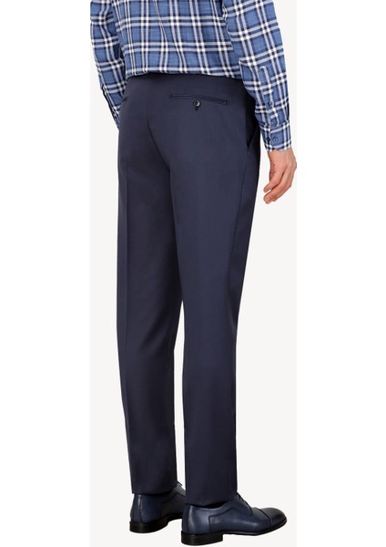 Erkek Lacivert Regular Fit Kumaş Pantolon