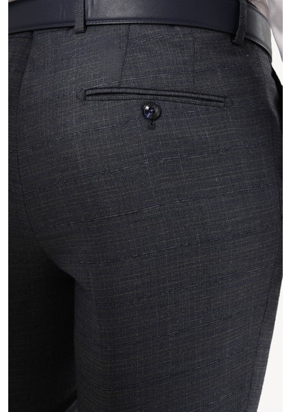 Erkek Gri Slim Fit Mono Yaka Takım Elbise