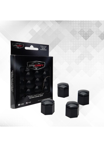 Bijon Kapağı 17MM Siyah Renk Plastik Malzeme 20 Adet Kolay Montaj