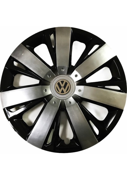 Volkswagen Caddy Uyumlu 15 Inç Piano Black Siyah Beyaz Renkli Jant Kapağı 4 Adet