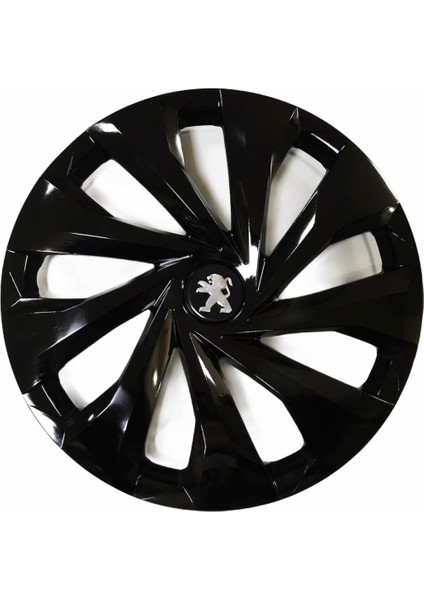 Peugeot 206 Uyumlu 14 Inç Piano Black Siyah Jant Kapağı 4 Adet
