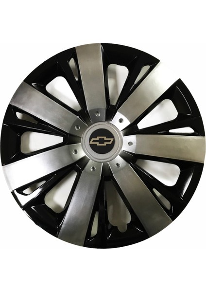 Chevrolet Spark Uyumlu 15 Inç Piano Black Siyah Beyaz Renkli Jant Kapağı 4 Adet