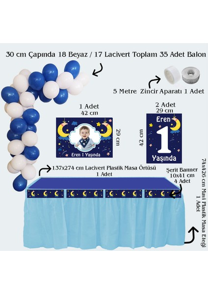 Aydede Temalı Kişiye Özel Doğum Günü Seti 10 Kişilik - 131 Parça Dev Set