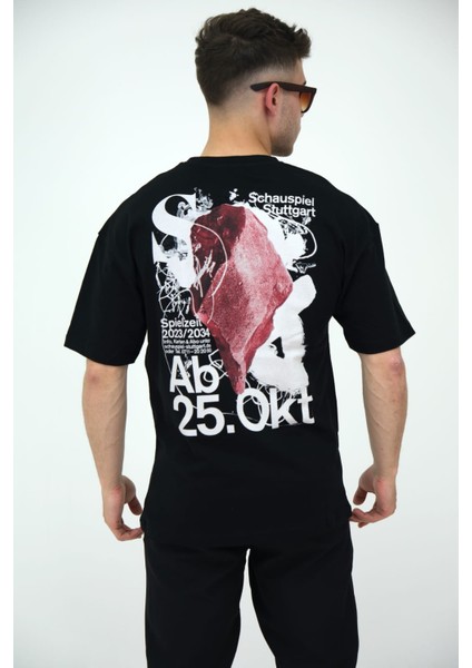 Erkek Oversize Bisiklet Yaka Basic Kısa Kollu Yazı Baskılı T-Shirt fiyatları