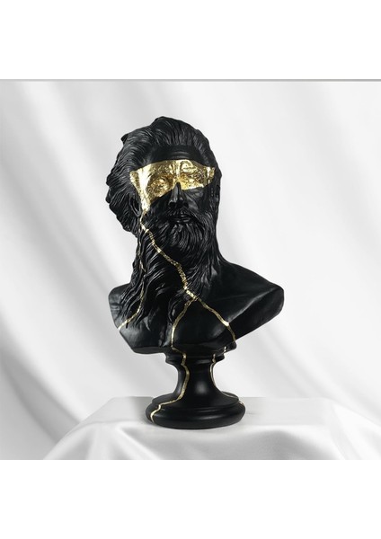 Poseidon "gold Spread" Heykel, Büyük Boy Büst, Özel Tasarım Dekoratif Heykel, Poseidon