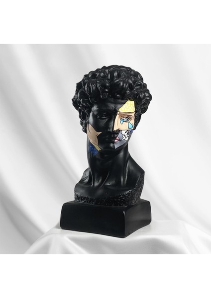 David "pop Art Black" Heykel, Büyük Boy Büst, Özel Tasarım Dekoratif Heykel, David