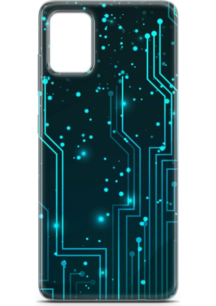 Samsung Galaxy A71 Kılıf Uv Baskılı Abxbi 7 Tasarım Devreler Tron