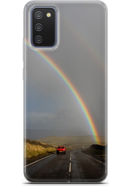 Samsung Galaxy M02S Kılıf Uv Baskılı Abxbi 6 Koruyucu Kılıf Gökkuşağı