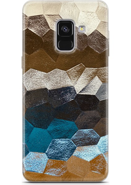 Samsung Galaxy A8 Plus 2018 Kılıf Uv Baskılı Abxbi 8 Kapak Petek Renkler