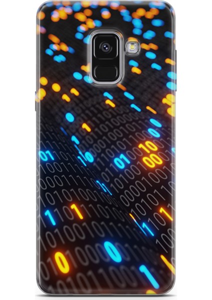 Samsung Galaxy A8 Plus 2018 Kılıf Uv Baskılı Abxbi 5 Koruma Kılıfı Binary Kod