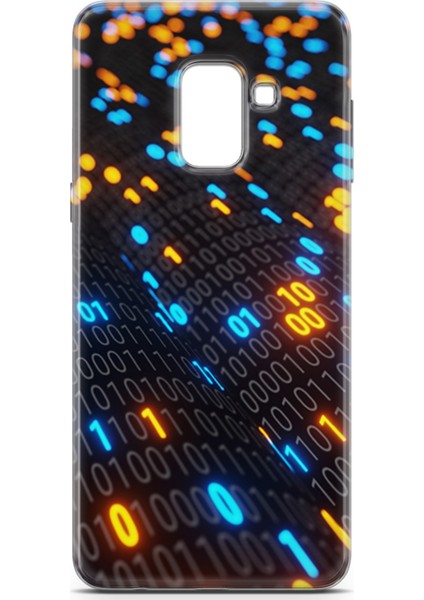 Samsung Galaxy A8 Plus 2018 Kılıf Uv Baskılı Abxbi 5 Koruma Kılıfı Binary Kod