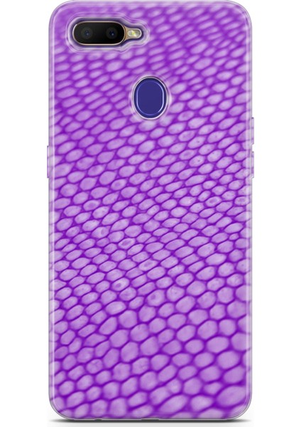 Oppo RX17 Neo Kılıf Uv Baskılı Abxbi 10 Silikon Mor Petek
