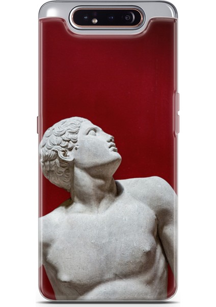 Samsung Galaxy A80 Kılıf Uv Baskılı Abxbi 2 Arka Kapak Heykel Kırmızı