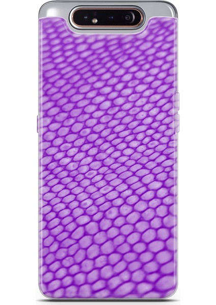 Samsung Galaxy A80 Kılıf Uv Baskılı Abxbi 10 Arka Kapak Mor Petek