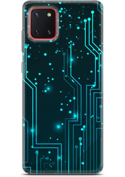 Samsung Galaxy A81 Kılıf Uv Baskılı Abxbi 7 Baskılı Devreler Tron