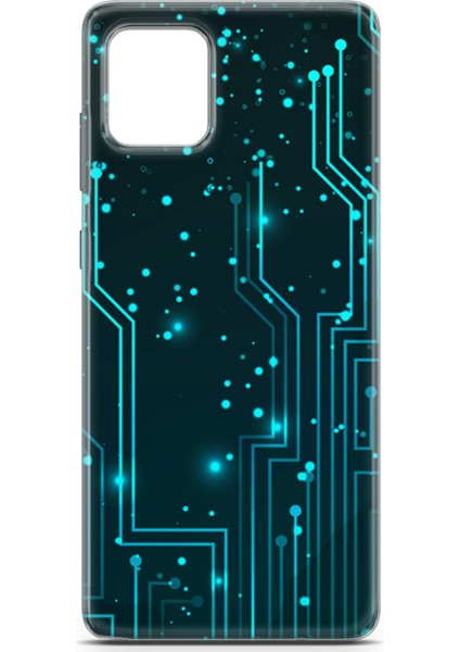 Samsung Galaxy A81 Kılıf Uv Baskılı Abxbi 7 Baskılı Devreler Tron
